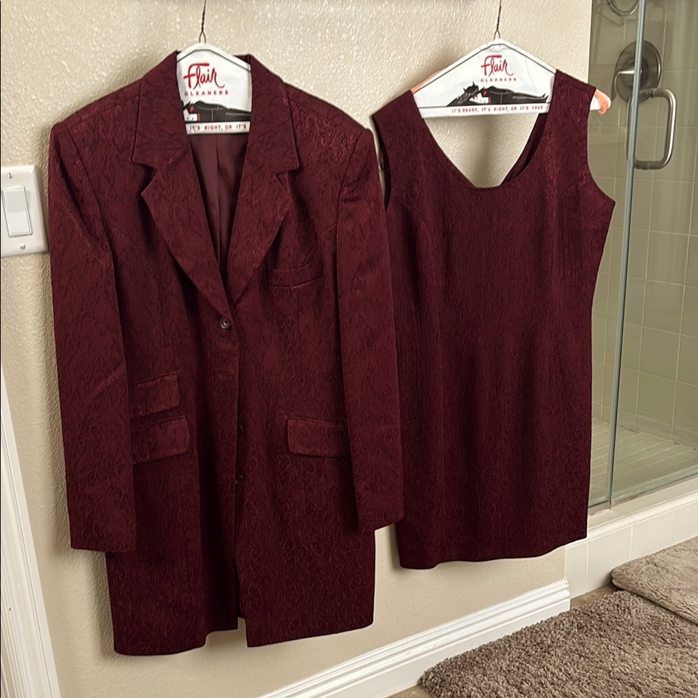 Burgundy Suit & Dress Set